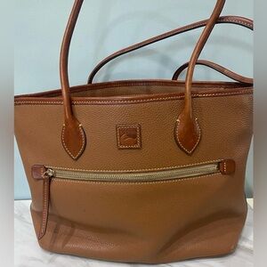 Dooney & Bourke Pebble Grain Large Tote Caramel Leather Handbag